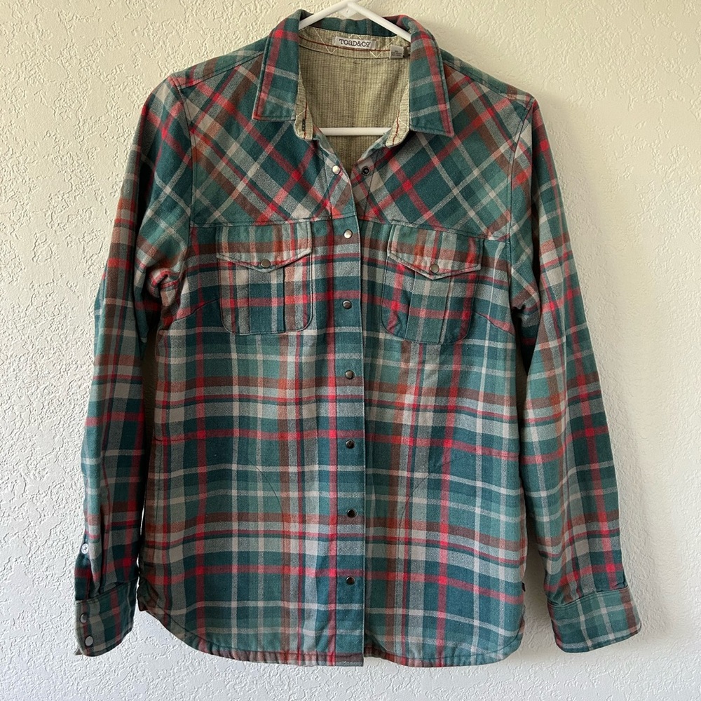Toad and co Womens lined flannel with pockets. Size S